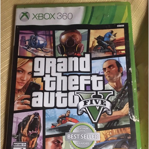 Grand Theft Auto V five XBOX 360 game from Microsoft - Picture 1 of 3